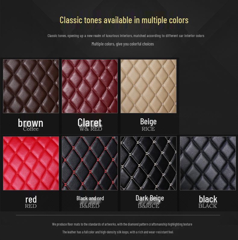 Diamond Double Layer Full Coverage Floor Mats for Five-Seater Cars
