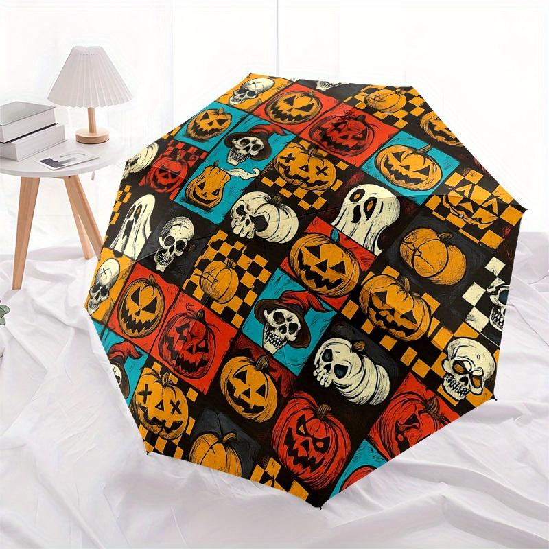 1pc Pumpkin, Skull Themed High-quality Umbrella,Automatic Opening and Closing Umbrella,Multi-functional Umbrella G0811399