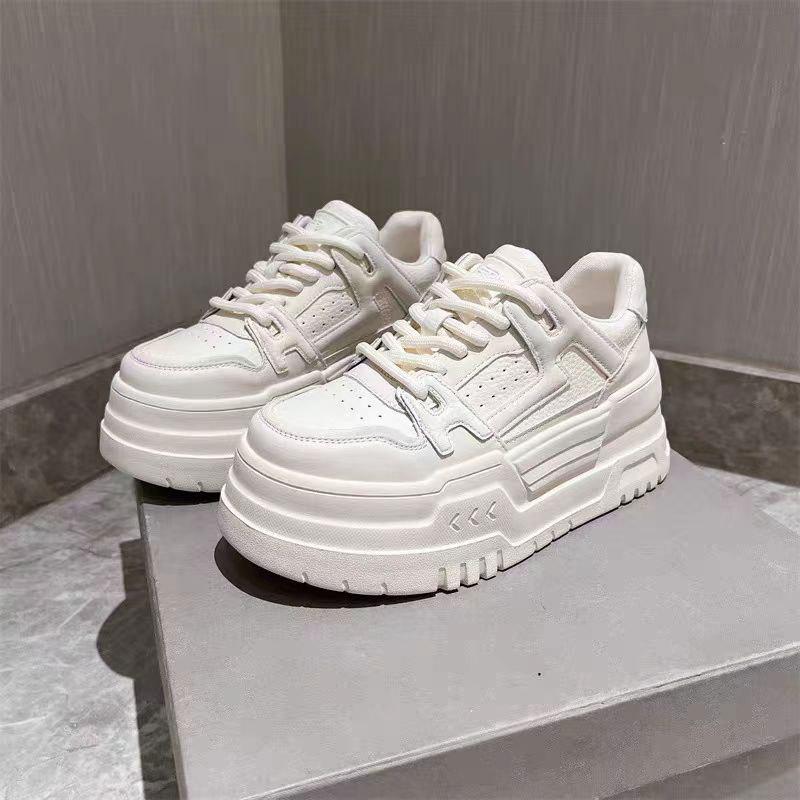 Muffin platform sports shoes casual single shoes women's 2025 spring new platform height increase versatile feet small running shoes