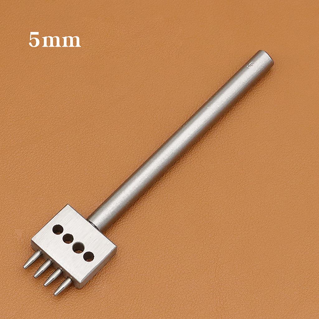 3 Pcs Leather Chisel Set 4mm 2/4/6 Prong Tooth Lacing Diamond Stitching Chisels Leather Hole Punch Tool for Craft