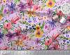 Soimoi Japan Crepe Satin Fabric Flower & Leaves Watercolor Decor Fabric Printed metre 42 Inch
