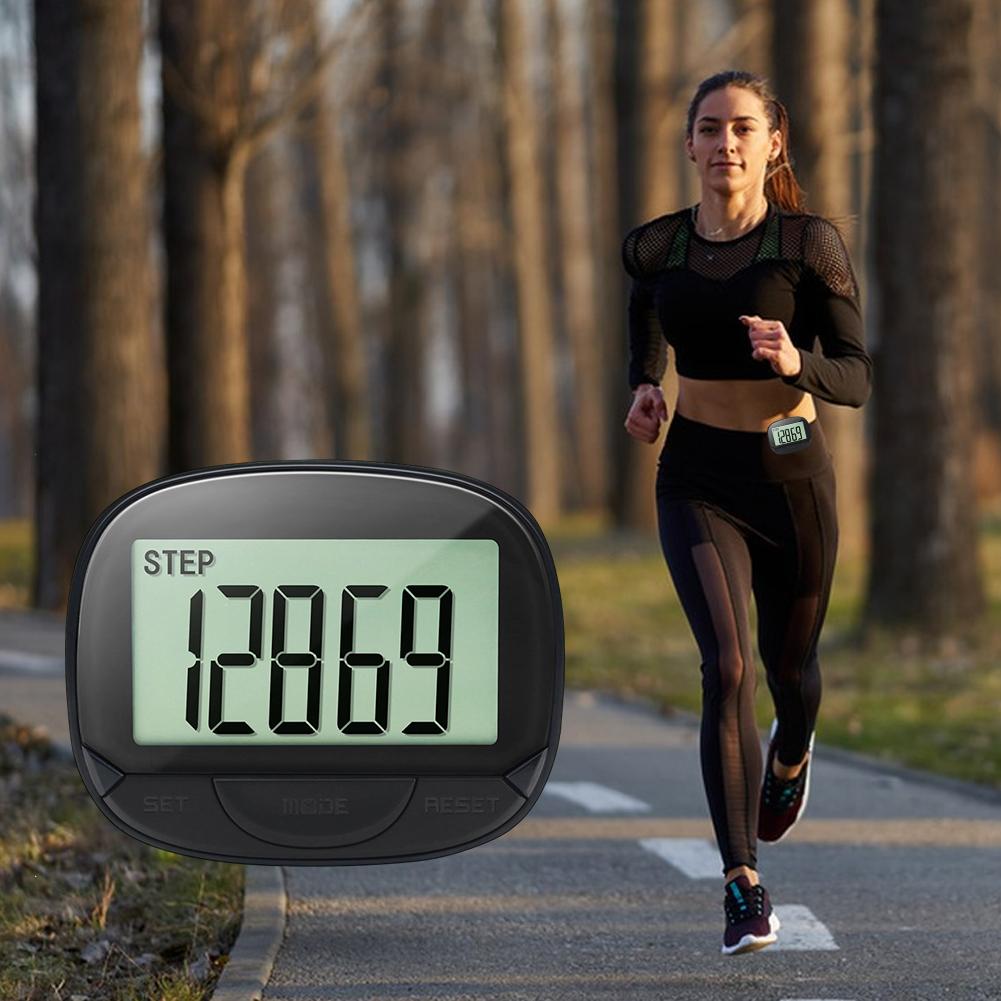 Clip-On Schrittzähler Elektronischer Schrittzähler Digitalanzeige Kalorienzähler Großer Bildschirm Multifunktional für Outdoor-Sportarten