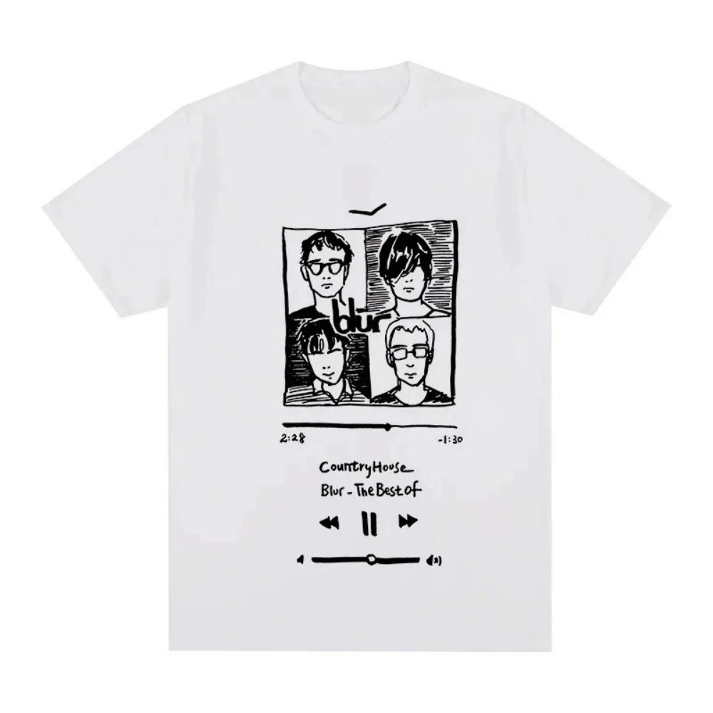 Blur Landhaus Retro Musik Britischer Rock Sommer Lässig Kurzarm Damen und Unisex Komfort Mode T-Shirt