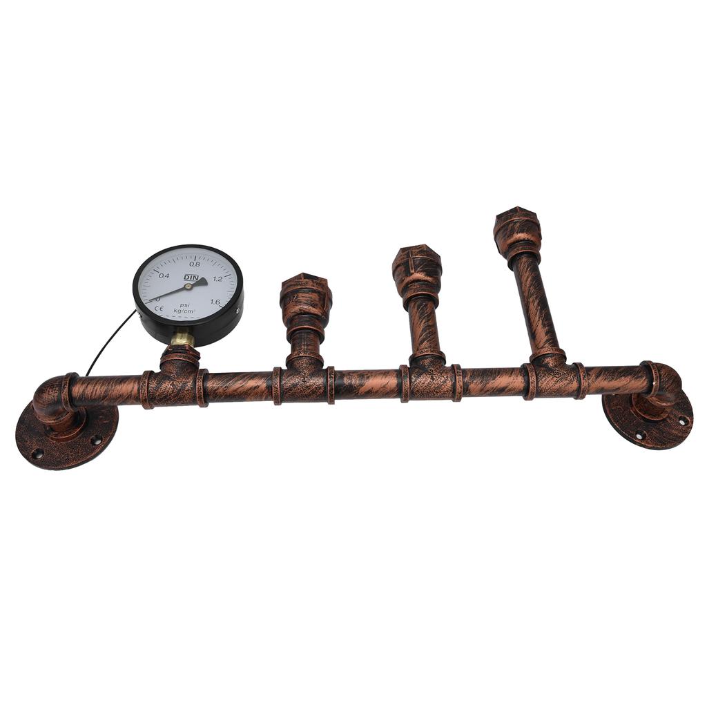 Iron Wall Lamp 3 Head Water Pipe Light Steampunk Retro Wall Lamp with E27 Socket for Restaurant