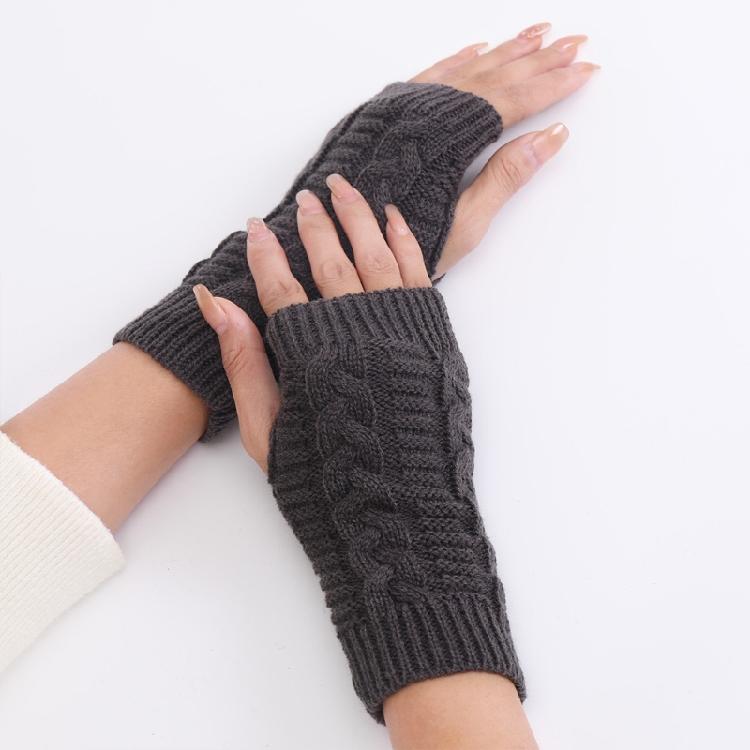 21cmx7.5cm Short Figure 8 Twist Half Fingerless Gloves For Women and Men
