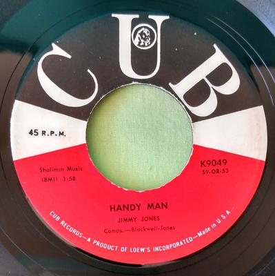 7inch Record JIMMY JONES - Handy Man / The Search Is Over K9049 Cub 1959 US Soul/Funk Used