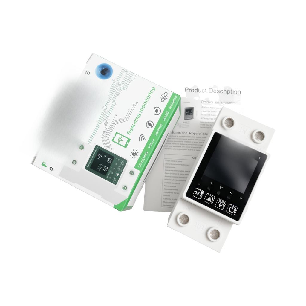 Smart WiFi Metering Energy Meter 63A Leakage Voltage Current Auto Reclosing Protector Relay Switch Circuit Breaker Smart Life