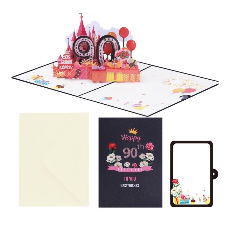 Birthday Greeting Card Paper Sculpture Happy Birthday Card with Envelope For Kid Adult Anniversary Celebration