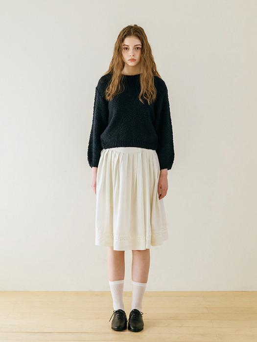 TINKNIT Pleated Skirt Scant_Ivory