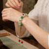 Elegant Round Jade Korean Bracelets White Color Peach Blossom Party Gifts Girls