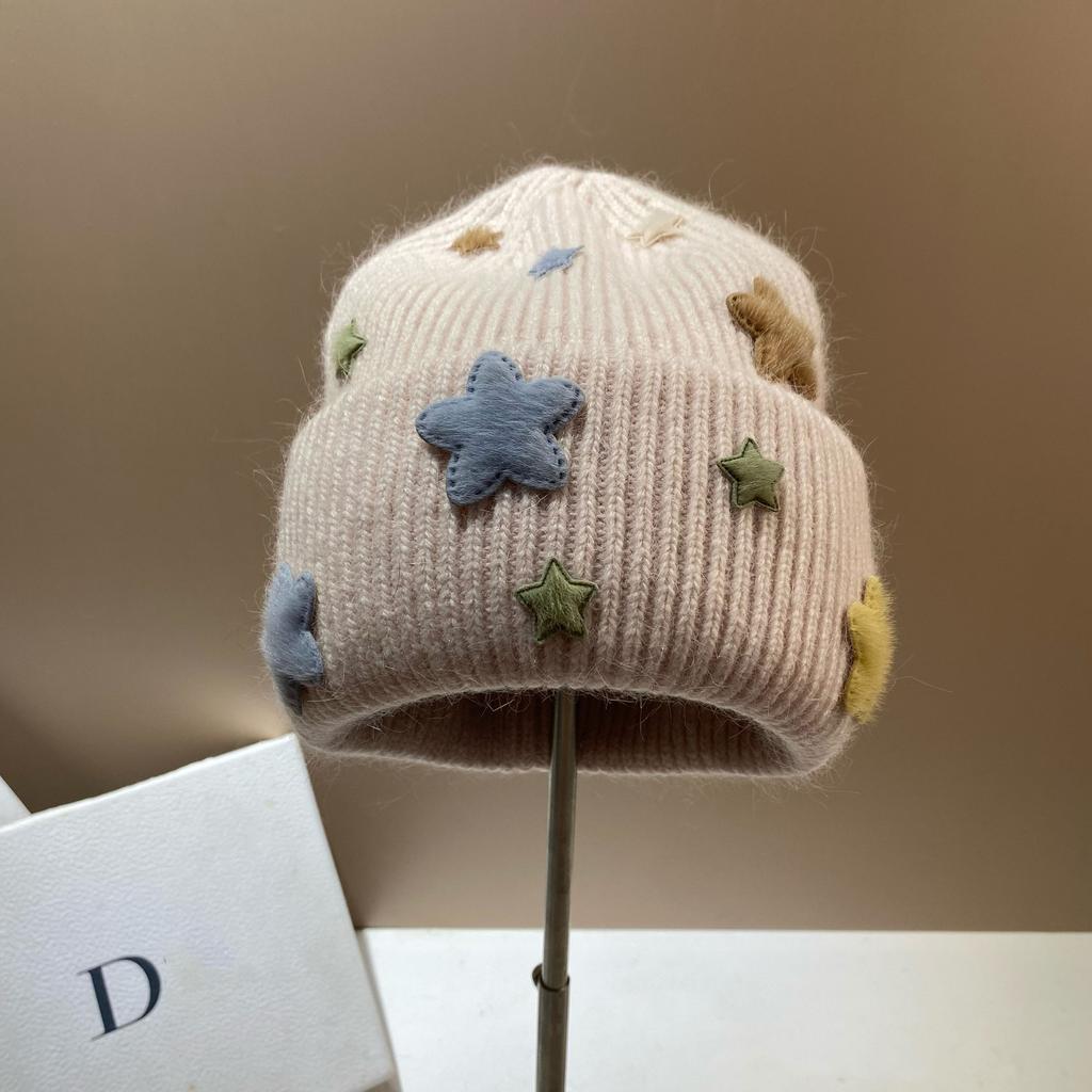 Russia Winter Warm Angora Long Rabbit Hair Knitted Hat Sweet Small Fragrant Soft Waxy Wool Ear Hat