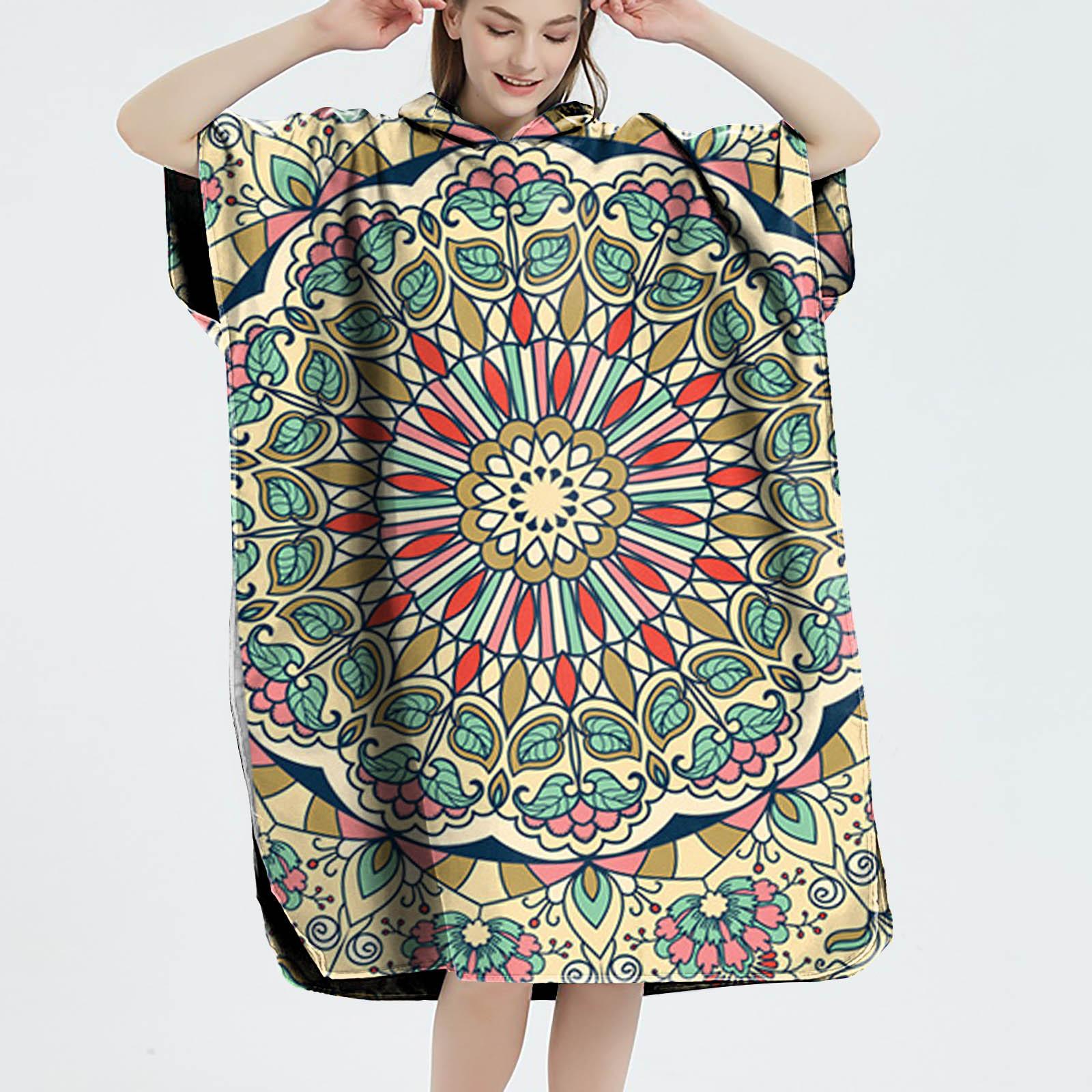 

Модное банное полотенце с капюшоном, халат с короткими рукавами, быстросохнущий сменный плащ, накидка AS SHOWN зелёный