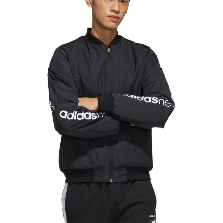Adidas Neo Sports Lifestyle Series Comfortable Fashion Casual Cotton Jacket Men Jacket Black EI4390