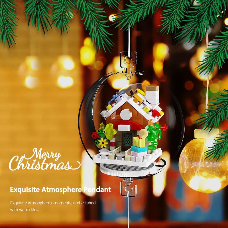 Christmas Pendant Ball Building Blocks Mini Bricks Bell Snowman Santa Claus Christmas Tree Decorations For Home Christmas Gifts