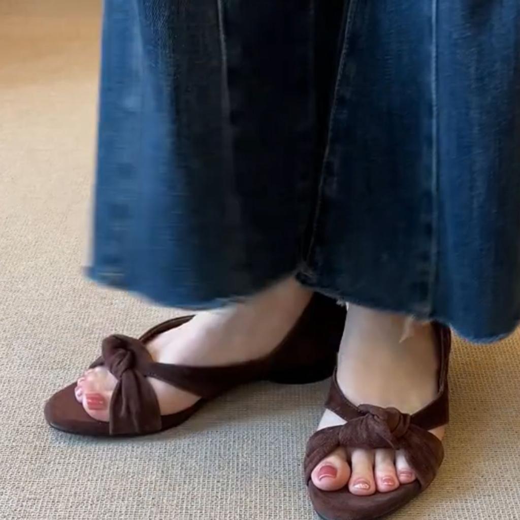 Vintage suede cross strap wedge sandals women's summer wear ultra-comfortable versatile Roman shoes open-toed high heels