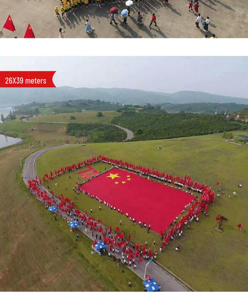 Extra Large Five-Star Red National Flag for Sports and Events