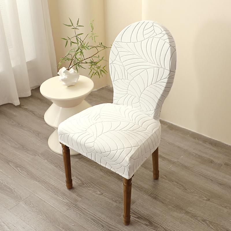 

1/2pcs Jacquard Elastic Chair Cover French Style Round Back Dining Chair Slipcover Furniture Protector for Kitchen Home Wedding 1PC Chair Cover