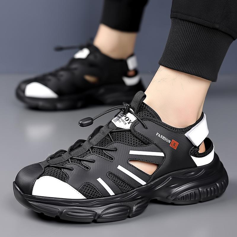Fashion Fashion Outdoor Walking Summer Flats Soft Leather Sandals Quick Dry Wading Aqua Shoes Man Slippers New Hollowed-out Mens Sandals