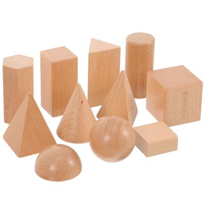 Gadpiparty Blocos de Madeira, Cubos, Blocos de Construção, Blocos de Geometria, 3D, 12 Peças, Modelos 3D de Madeira, Matemática, Oval, Pirâmide, Modelos Geométricos, Aprendizagem