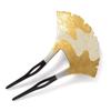 Kyoto Miyabi Nkp Fan-Shaped Kanzashi Hair Ornament, White and Gold