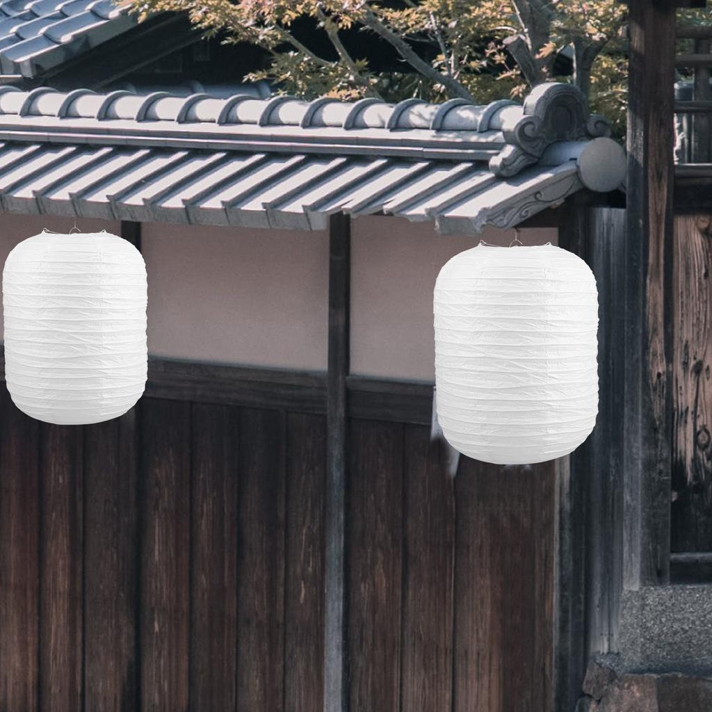 Paper Lantern Folding Lampshade Decorative Hanging Lamp Shade for Party Festival White Paper Lantern 20Cm Width 24Cm Height