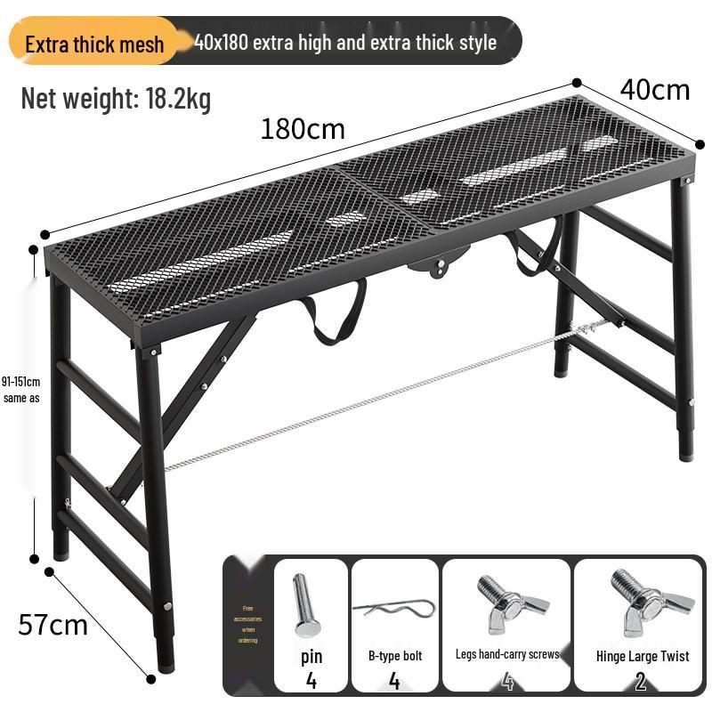 Heavy-Duty Folding Horse Stool with Thickened Step Ladder for Decoration and Construction Tasks