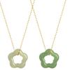 Natural Jade Necklace Hollow Carved Flower Shaped Pendant Necklace Dainty Choker Fashion Charm Necklace Chinese Jewelry