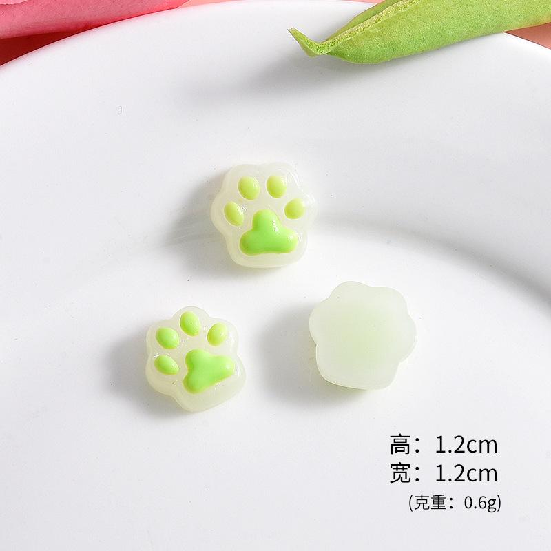 10Pcs Cartoon Cat Claw Flat Bottom Resin Accessories DIY Materials Phone Case Accessories Hair Clip Materials Bead Decorat