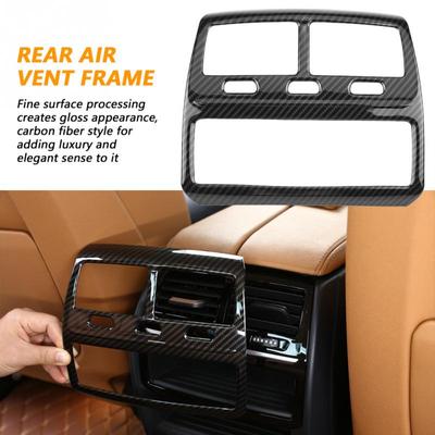 För BMW 5-serie G30 2017-2018 ABS Carbon Fiber Car Styling Bakre Luftkonditionering Ventilationsuttag Ramkåpa