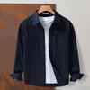 Men's Retro Solid Color Long Sleeve Shirt - Loose Fit, Simple, Stylish, Perfect for Spring & Autumn