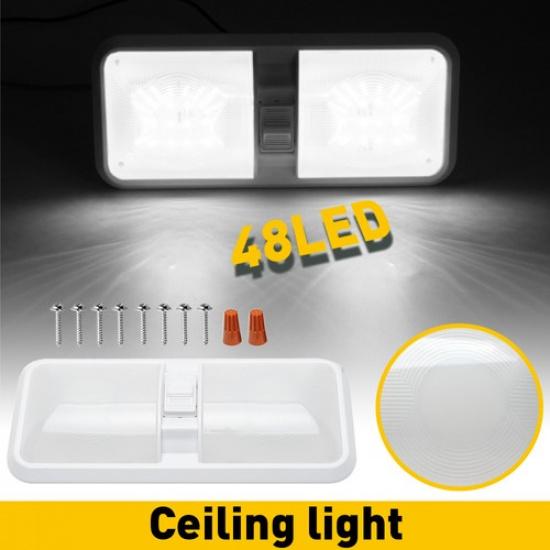

2 RV 12v LED Interior Ceiling Light Boat Camper Trailer Single Dome w/switch US 1PCS