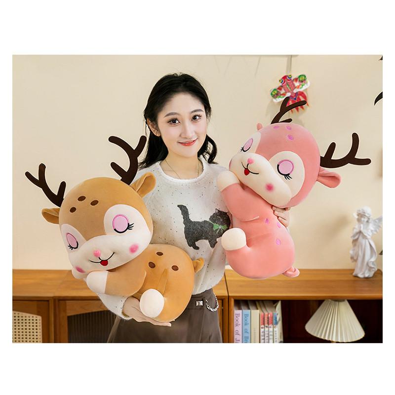 Plush Cartoon Deer Toy Stuffed Animal Doll Pp Cotton Filling Holiday Child Gifts