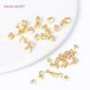 3MM 4MM 18K Gold Plated Brass Irregular Cut Corner Rhombus Beads Metal Spacer Beads For Jewelry Making DIY Bracelets Accessories