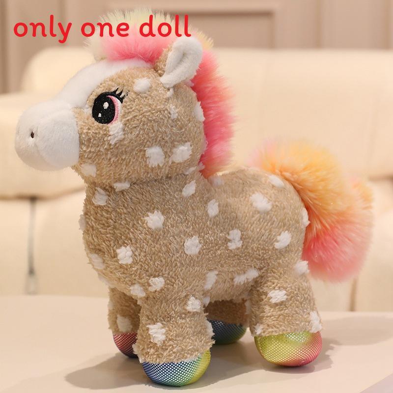 

Плюшевая игрушка Единорог Фигурка Животного из Короткого Плюша Для Подарка Детям и Коллекционирования Brown Horse,25cm