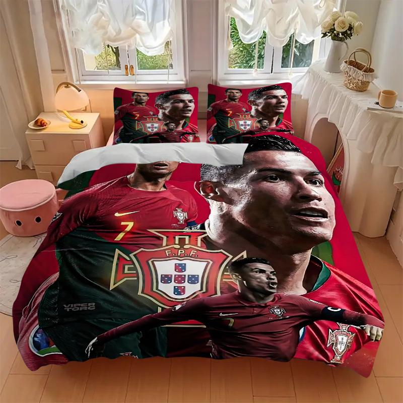 3Pcs Ronaldo'S Portugal Legacy Bedding Sets For All Sizes New 3D Printed Bed Cover Comforter Duvet Cover Pillowcase Bedroom Decoration