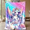Magical Unicorn with Roses Theme blanket Lightweight Warm Flannel Blanket Decorative Throw Blanket for Home Decoration