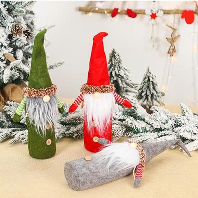 Christmas Wine Bottle Cover Merry Christmas Decor for Home Christmas Gnomes Table Decor Xmas Gift Happy New Year Festive