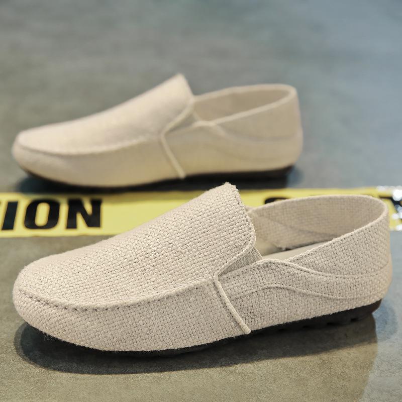 22 Four Seasons New Light Linen Solid Color Casual Doudou Shoes Lazy Breathable Flat Bottom Tide Love