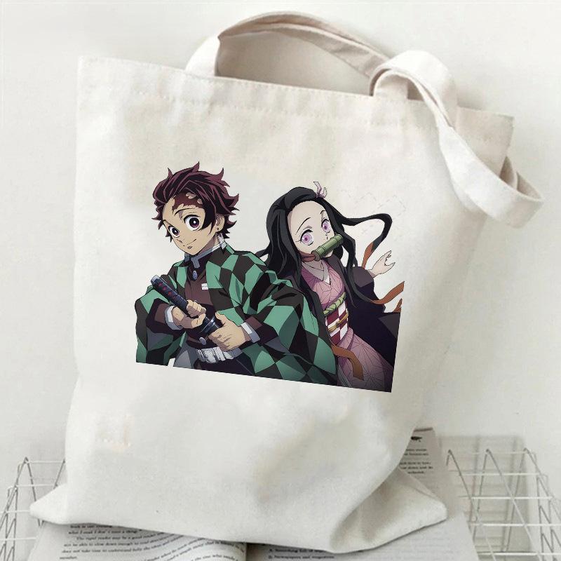 Japan cartoon comics Demon Slayer printed canvas bag Tote Bag Shopping Bag