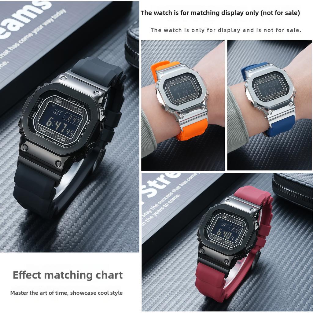 GMW-B5000 Resin Watch strap For Casio G-shock small square 3459 GMW B5000 silicone rubber sports Watch band Bracelet Accessories