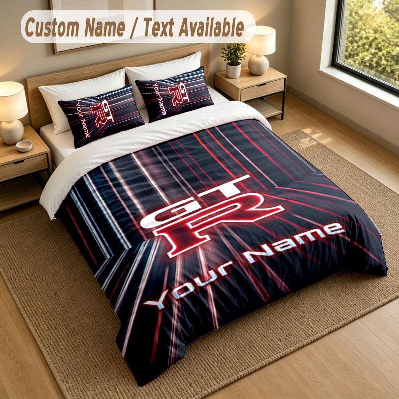 Bedding Set 1 Duvet Cover 2 Pillowcases Nissan GT-R Print Soft Bed Linen Bedroom Decor