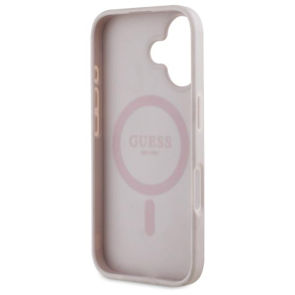 Guess Guhmp16Sp4Ropemcp Iphone 16 6.1   Różowy/Pink Hardcase 4G Flowers Print Magsafe