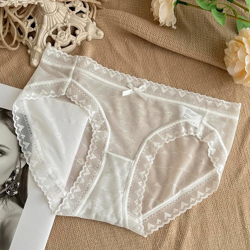 Braguitas de Encaje Sexy de Seda Helada para Mujer, Verano Nuevo, Sin Marca en la Cintura, Triángulo