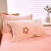 Flower Flannel Pillowcase Winter Warm Flannel Comfortable Pillow Cover Cartoon Printed Coral Fleece Velvet Pillowcase
