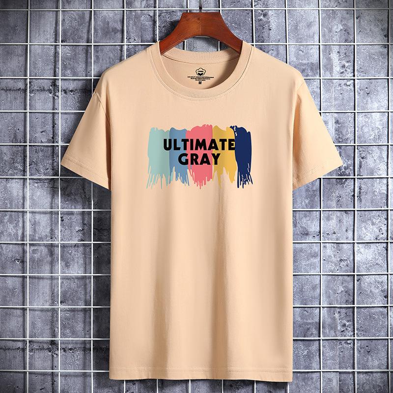 QICED Summer Short-sleeved T-shirt Men's O-neck Trend Bottom Shirt