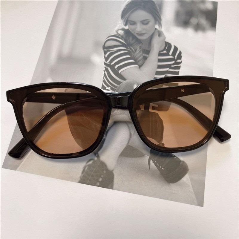 

Солнцезащитные очки в ретро-оправе с большой оправой для мужчин и женщин с защитой от ультрафиолета коричневый