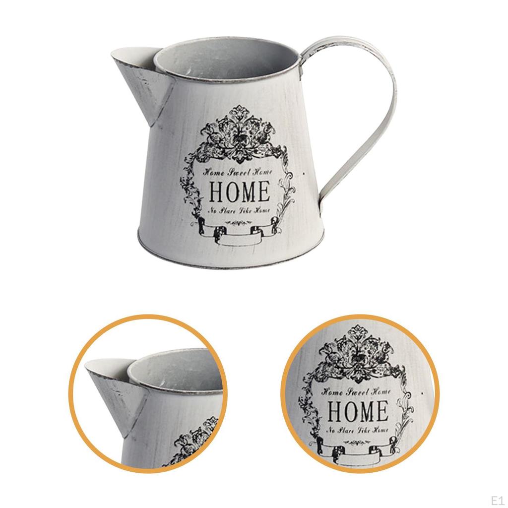 Järnkanna Vas Metall Blomma Retro Fotorekvisita Hink Blomsterbehållare för Bröllop Kontor