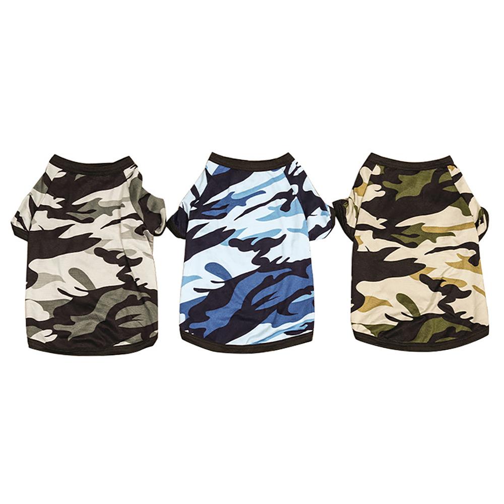 Camouflage Pet TShirt Dog Clothes Summer Printed Vest For Small Medium