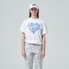 Blu DoT HearT Graphic Tape PoinT T shirT Wh