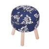 1:12 Doll House Accessories Dollhouse Miniature Furniture Cloth Wood Four Legged Stool(Dark Blue )